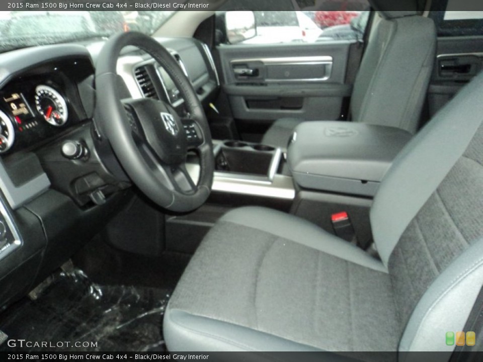 Black/Diesel Gray Interior Photo for the 2015 Ram 1500 Big Horn Crew Cab 4x4 #102201665