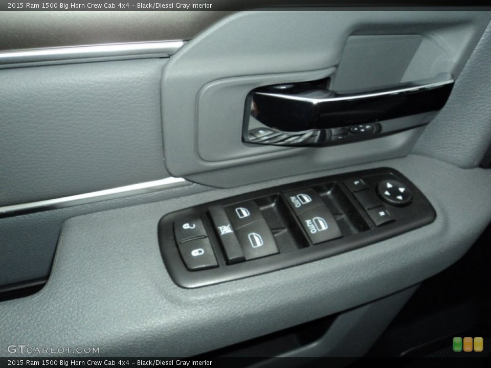Black/Diesel Gray Interior Controls for the 2015 Ram 1500 Big Horn Crew Cab 4x4 #102201815