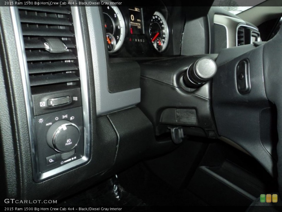 Black/Diesel Gray Interior Controls for the 2015 Ram 1500 Big Horn Crew Cab 4x4 #102201842