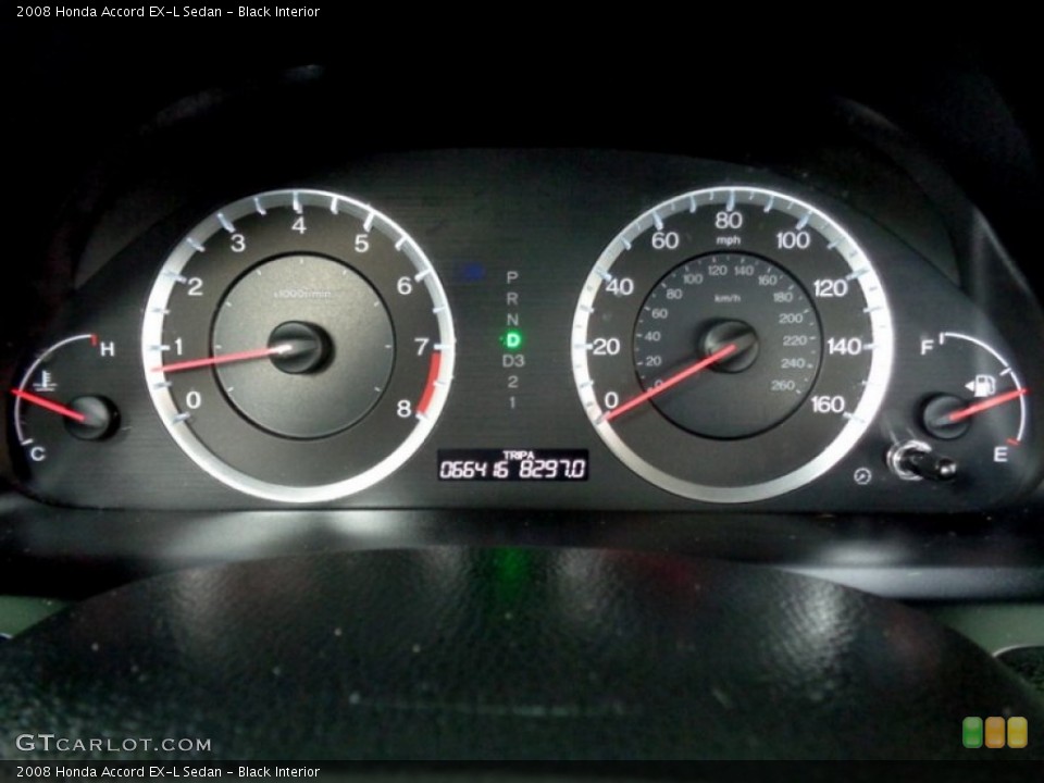 Black Interior Gauges for the 2008 Honda Accord EX-L Sedan #102240925