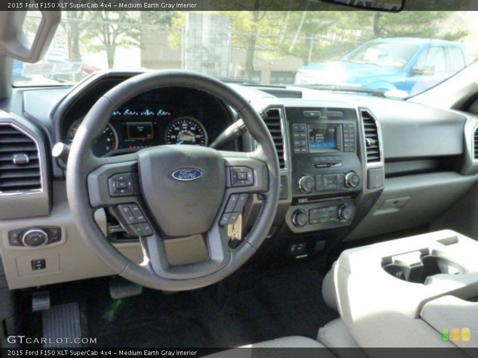 Medium Earth Gray Interior Dashboard for the 2015 Ford F150 XLT SuperCab 4x4 #102246534
