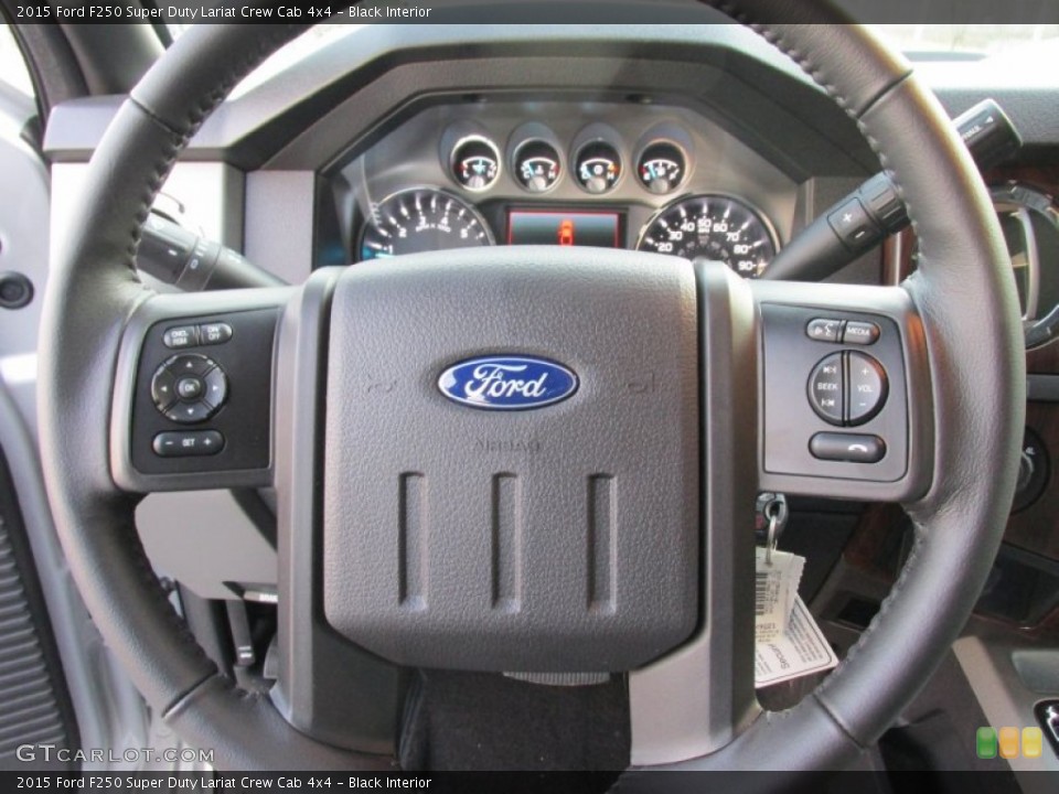 Black Interior Steering Wheel for the 2015 Ford F250 Super Duty Lariat Crew Cab 4x4 #102247530