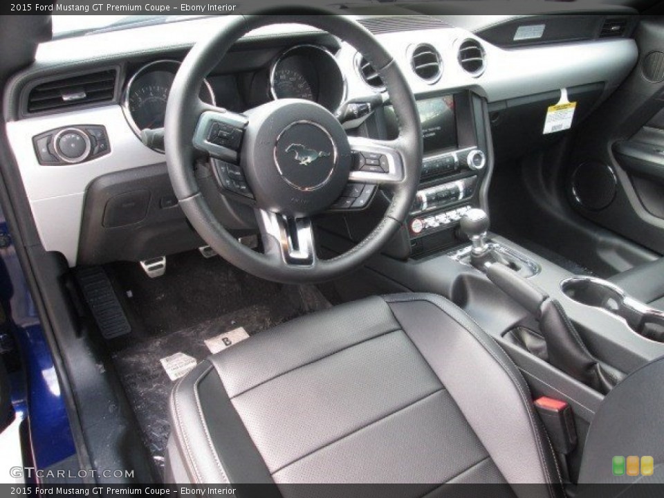 Ebony Interior Prime Interior for the 2015 Ford Mustang GT Premium Coupe #102250812