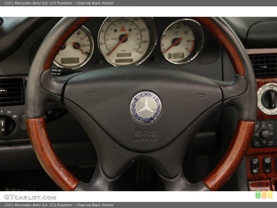 Charcoal Black Interior Steering Wheel for the 2001 Mercedes-Benz SLK 320 Roadster #102253281