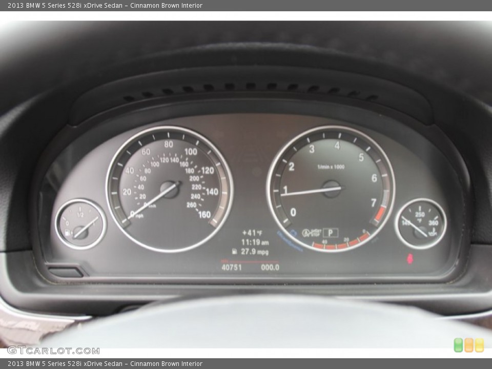 Cinnamon Brown Interior Gauges for the 2013 BMW 5 Series 528i xDrive Sedan #102259740