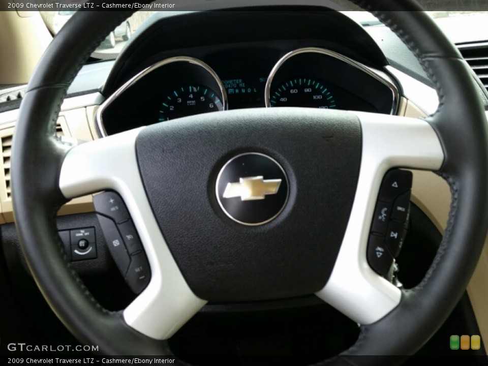 Cashmere/Ebony Interior Steering Wheel for the 2009 Chevrolet Traverse LTZ #102261621