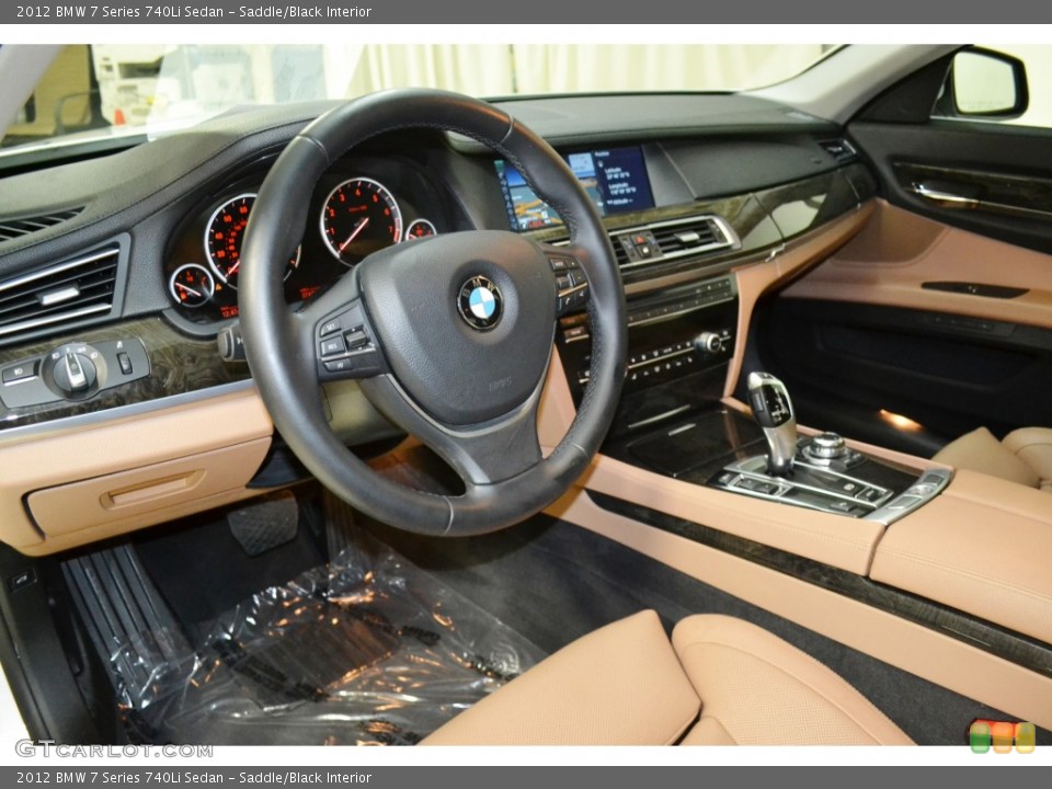 Saddle/Black Interior Photo for the 2012 BMW 7 Series 740Li Sedan #102272861