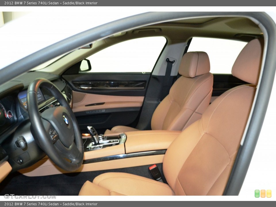Saddle/Black Interior Front Seat for the 2012 BMW 7 Series 740Li Sedan #102272951