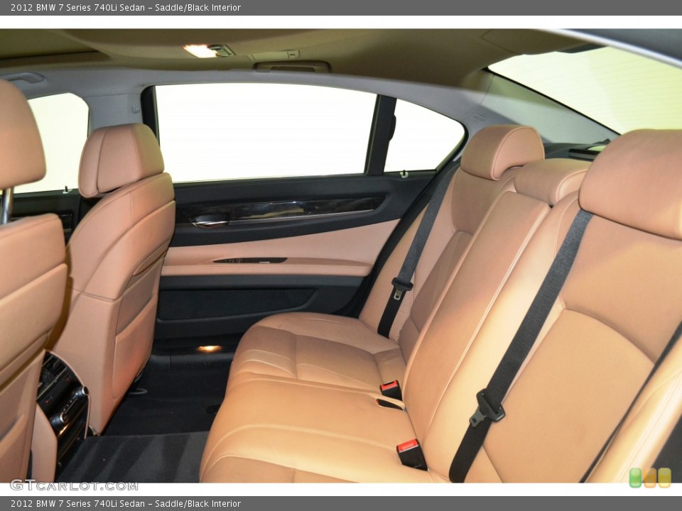 Saddle/Black Interior Rear Seat for the 2012 BMW 7 Series 740Li Sedan #102273212