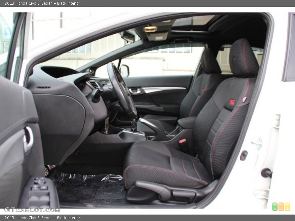 Black Interior Front Seat for the 2013 Honda Civic Si Sedan #102274013