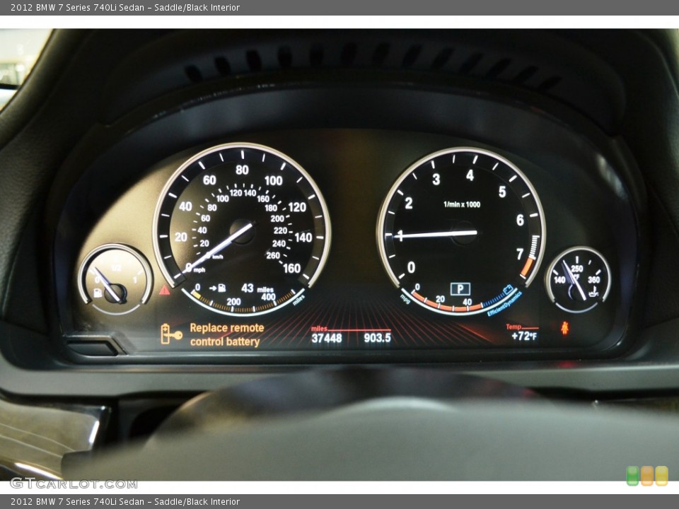Saddle/Black Interior Gauges for the 2012 BMW 7 Series 740Li Sedan #102274034
