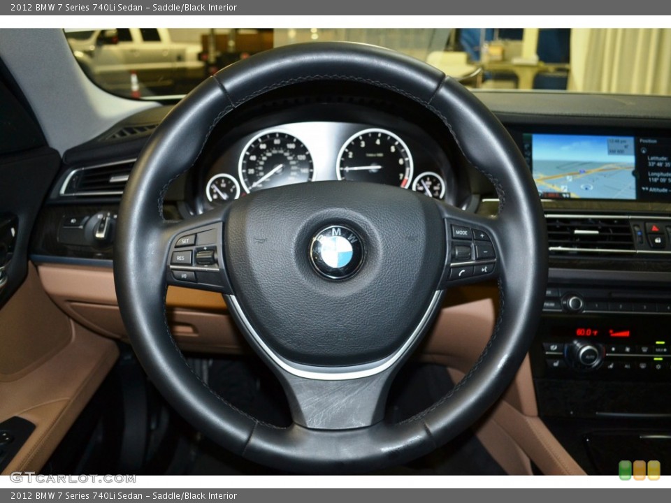 Saddle/Black Interior Steering Wheel for the 2012 BMW 7 Series 740Li Sedan #102274160