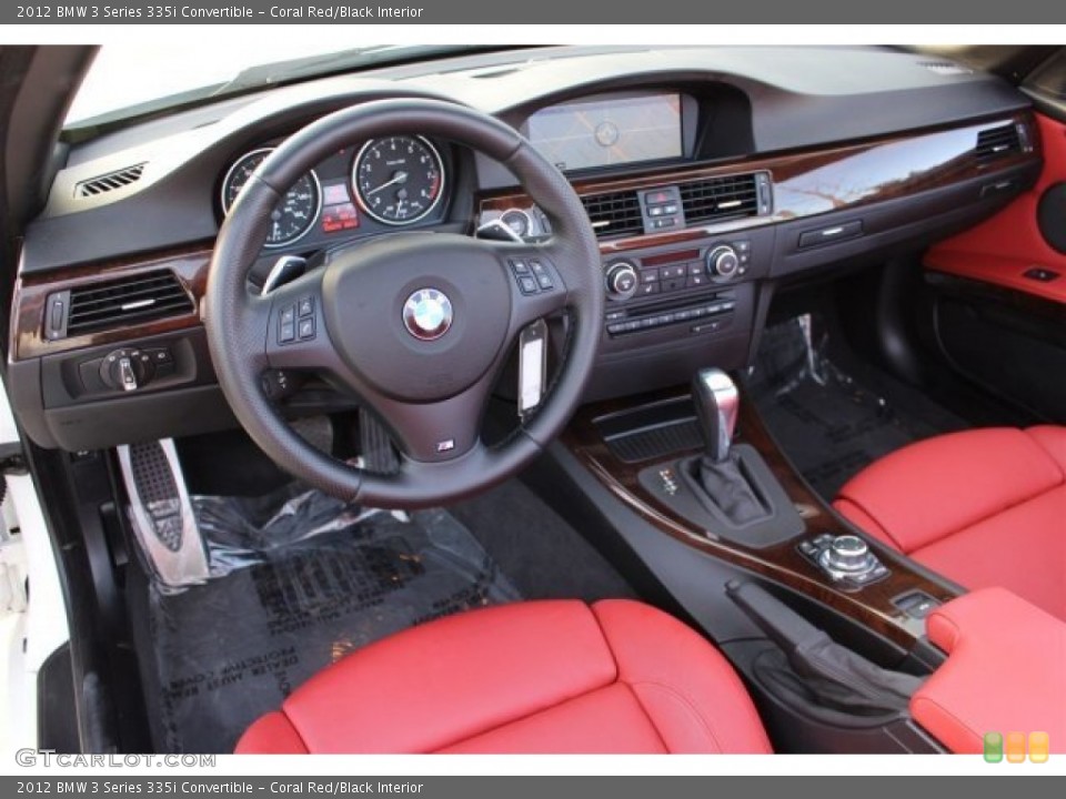 Coral Red/Black Interior Photo for the 2012 BMW 3 Series 335i Convertible #102280799