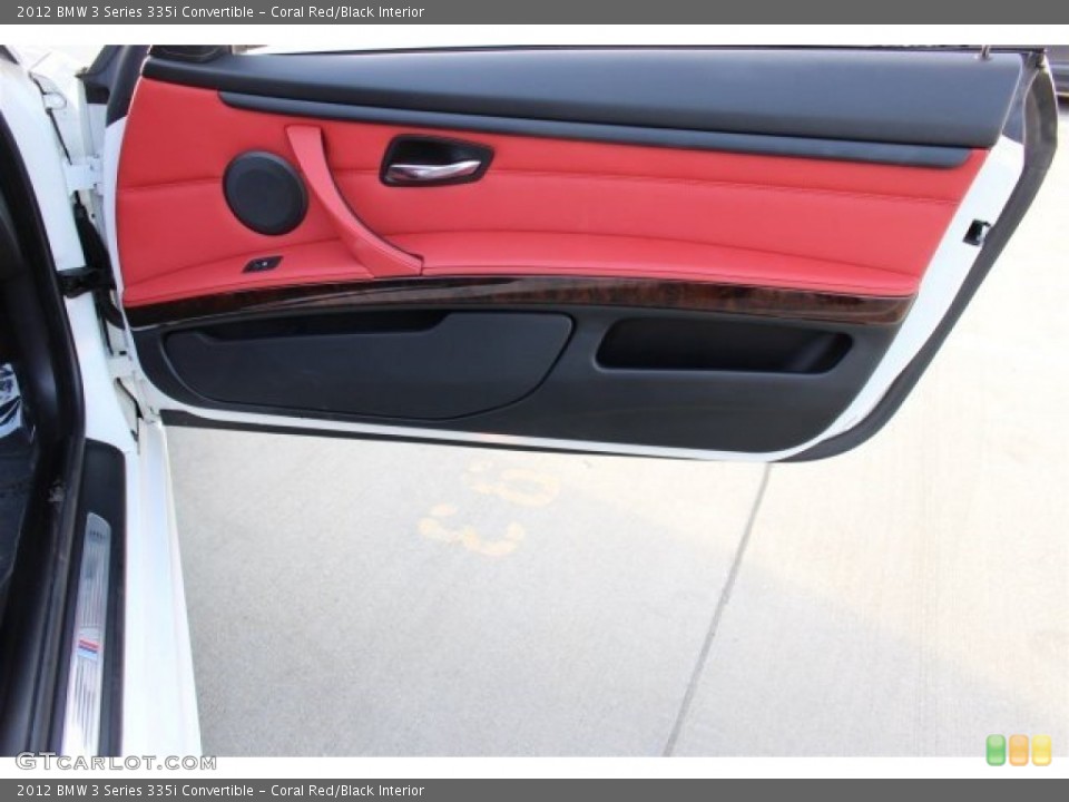 Coral Red/Black Interior Door Panel for the 2012 BMW 3 Series 335i Convertible #102280982