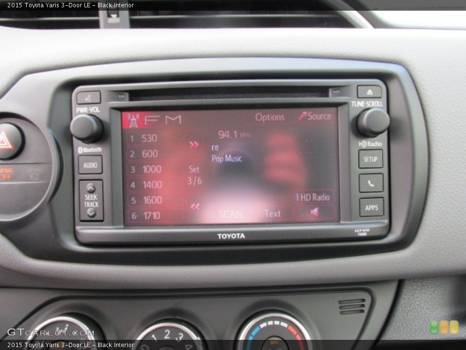Black Interior Controls for the 2015 Toyota Yaris 3-Door LE #102290618