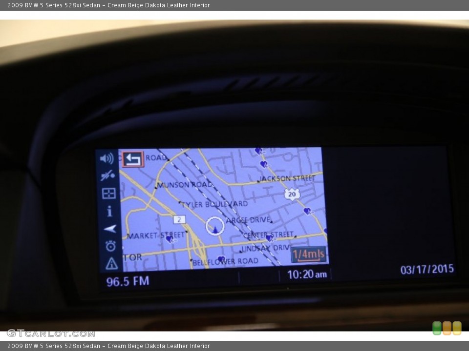 Cream Beige Dakota Leather Interior Navigation for the 2009 BMW 5 Series 528xi Sedan #102300582