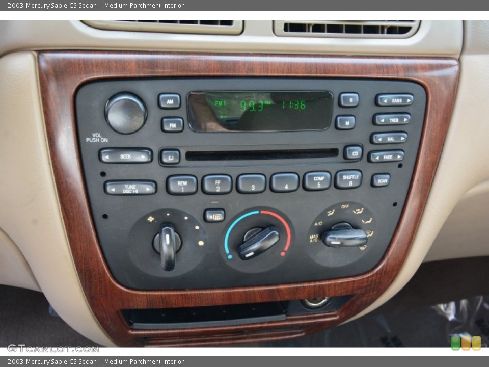 Medium Parchment Interior Controls for the 2003 Mercury Sable GS Sedan #102301109