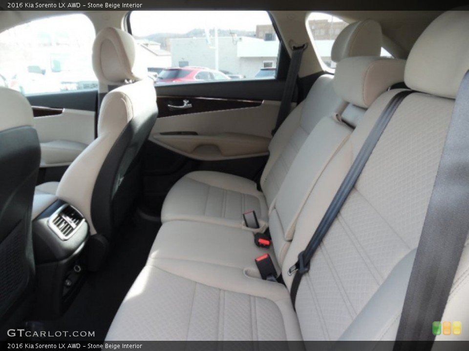 Stone Beige Interior Rear Seat for the 2016 Kia Sorento LX AWD #102361388