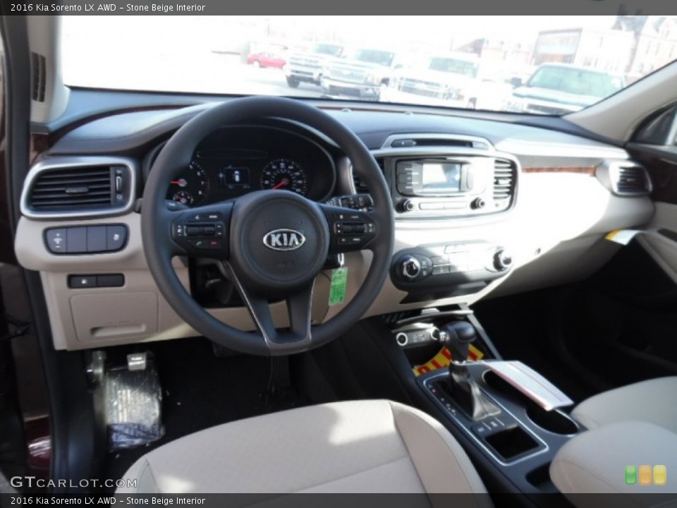 Stone Beige Interior Prime Interior for the 2016 Kia Sorento LX AWD #102361409