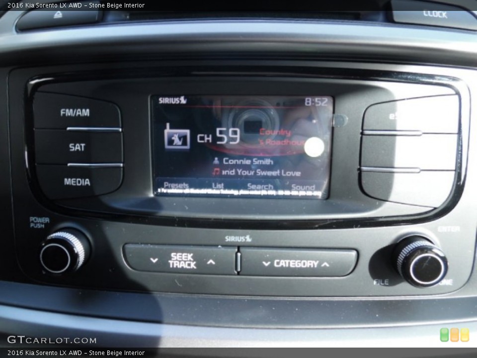 Stone Beige Interior Audio System for the 2016 Kia Sorento LX AWD #102361508