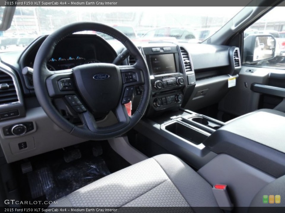 Medium Earth Gray Interior Prime Interior for the 2015 Ford F150 XLT SuperCab 4x4 #102365087