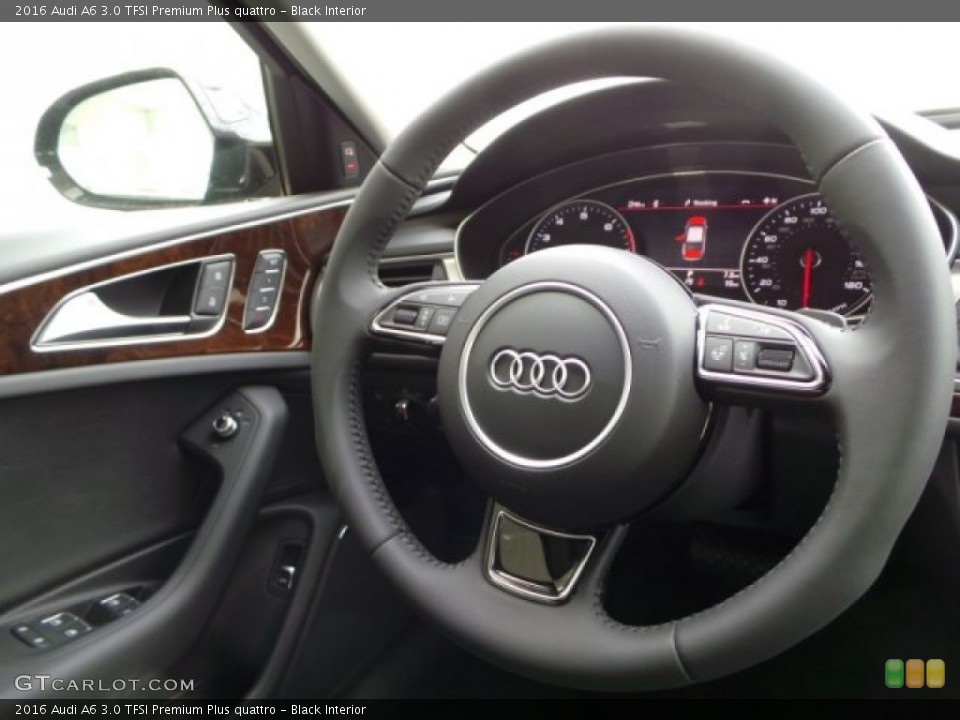Black Interior Steering Wheel for the 2016 Audi A6 3.0 TFSI Premium Plus quattro #102376439