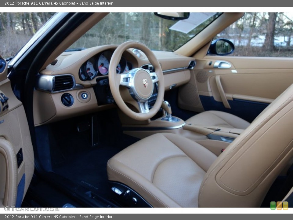 Sand Beige Interior Prime Interior for the 2012 Porsche 911 Carrera 4S Cabriolet #102388904