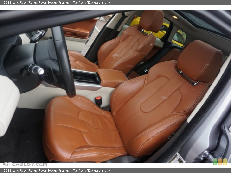 Tan/Ivory/Espresso Interior Front Seat for the 2012 Land Rover Range Rover Evoque Prestige #102390881