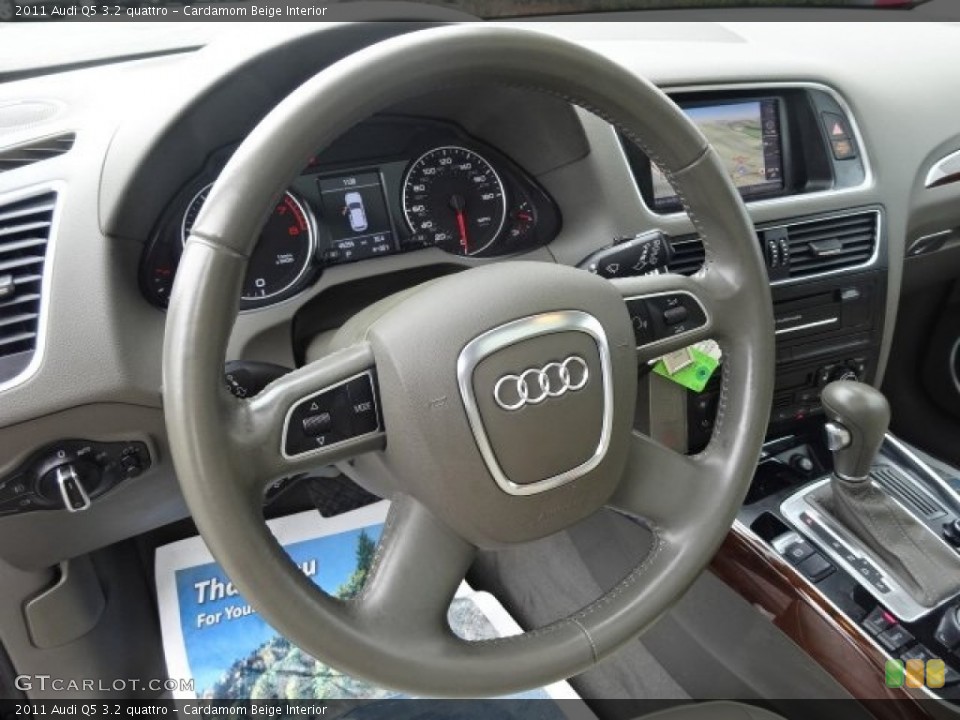 Cardamom Beige Interior Steering Wheel for the 2011 Audi Q5 3.2 quattro #102405257