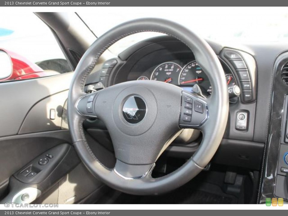 Ebony Interior Steering Wheel for the 2013 Chevrolet Corvette Grand Sport Coupe #102418306