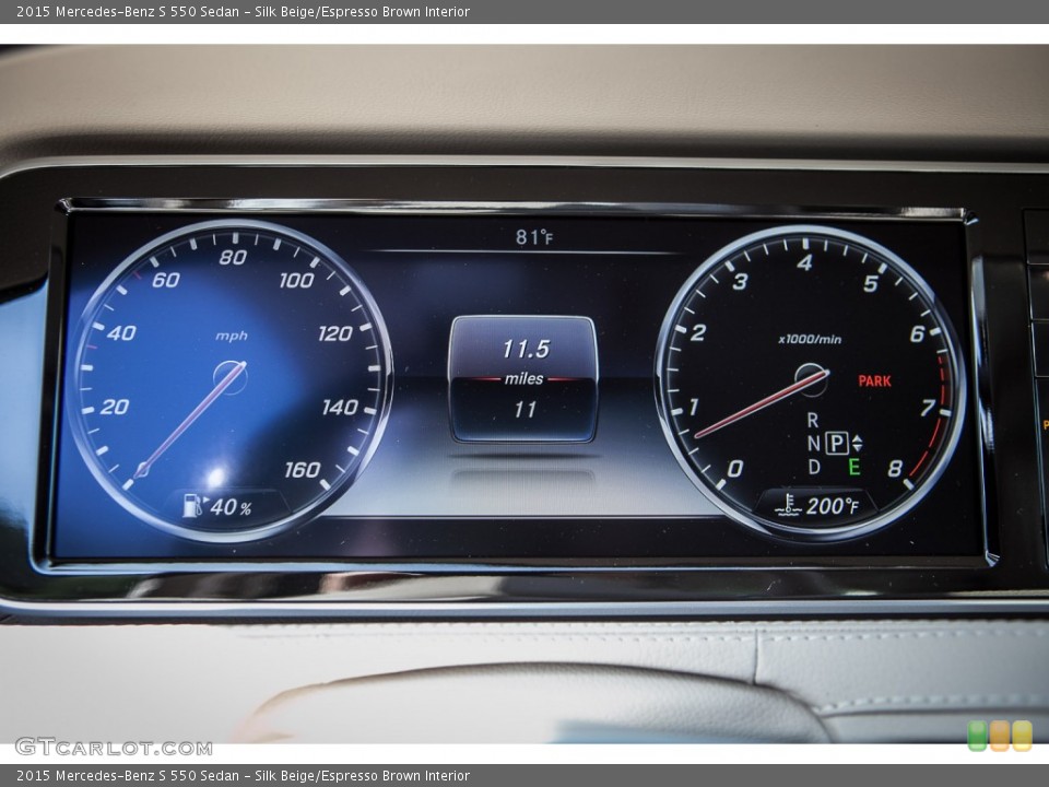 Silk Beige/Espresso Brown Interior Gauges for the 2015 Mercedes-Benz S 550 Sedan #102436742