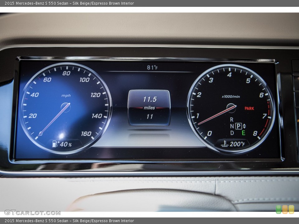 Silk Beige/Espresso Brown Interior Gauges for the 2015 Mercedes-Benz S 550 Sedan #102436742