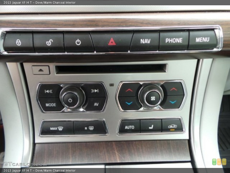 Dove/Warm Charcoal Interior Controls for the 2013 Jaguar XF I4 T #102437576