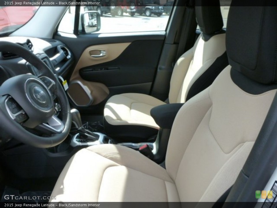 Black/Sandstorm Interior Front Seat for the 2015 Jeep Renegade Latitude #102450034