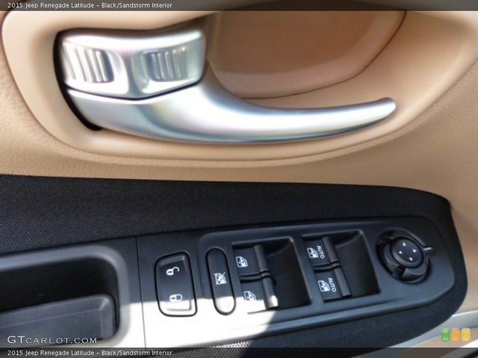 Black/Sandstorm Interior Controls for the 2015 Jeep Renegade Latitude #102450091