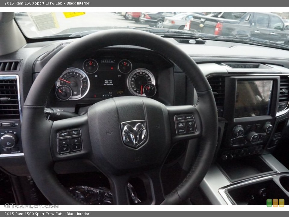 Black Interior Steering Wheel for the 2015 Ram 1500 Sport Crew Cab #102450805