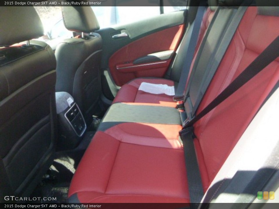 Black/Ruby Red Interior Rear Seat for the 2015 Dodge Charger SXT AWD #102451892