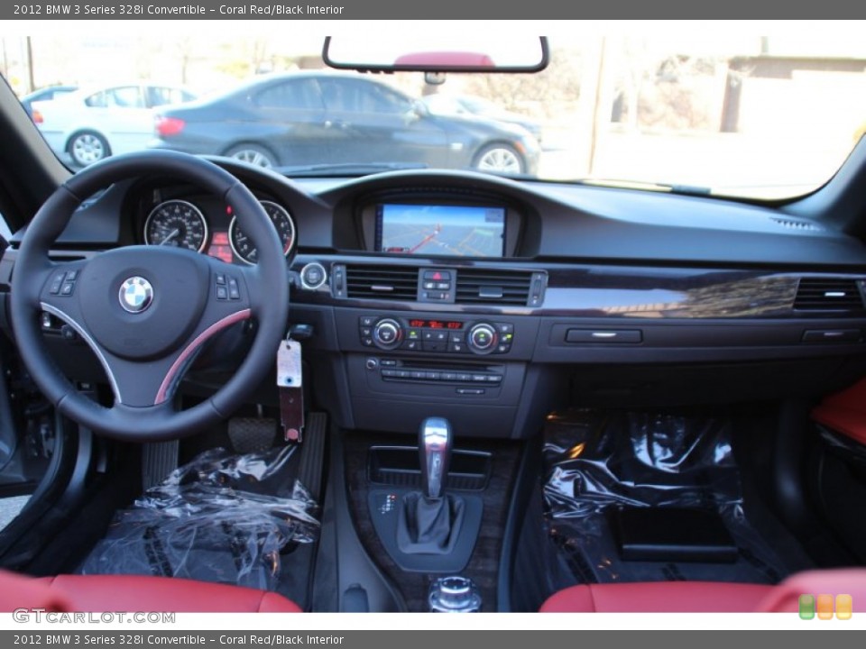 Coral Red/Black Interior Dashboard for the 2012 BMW 3 Series 328i Convertible #102474129