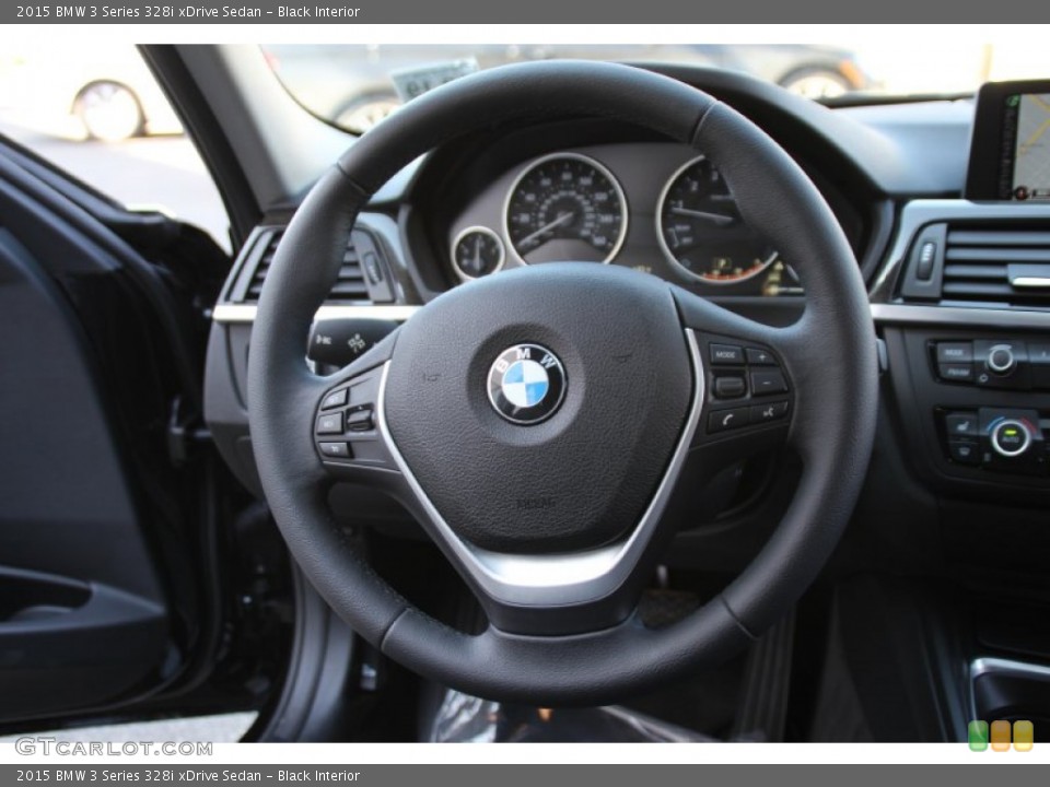 Black Interior Steering Wheel for the 2015 BMW 3 Series 328i xDrive Sedan #102477384