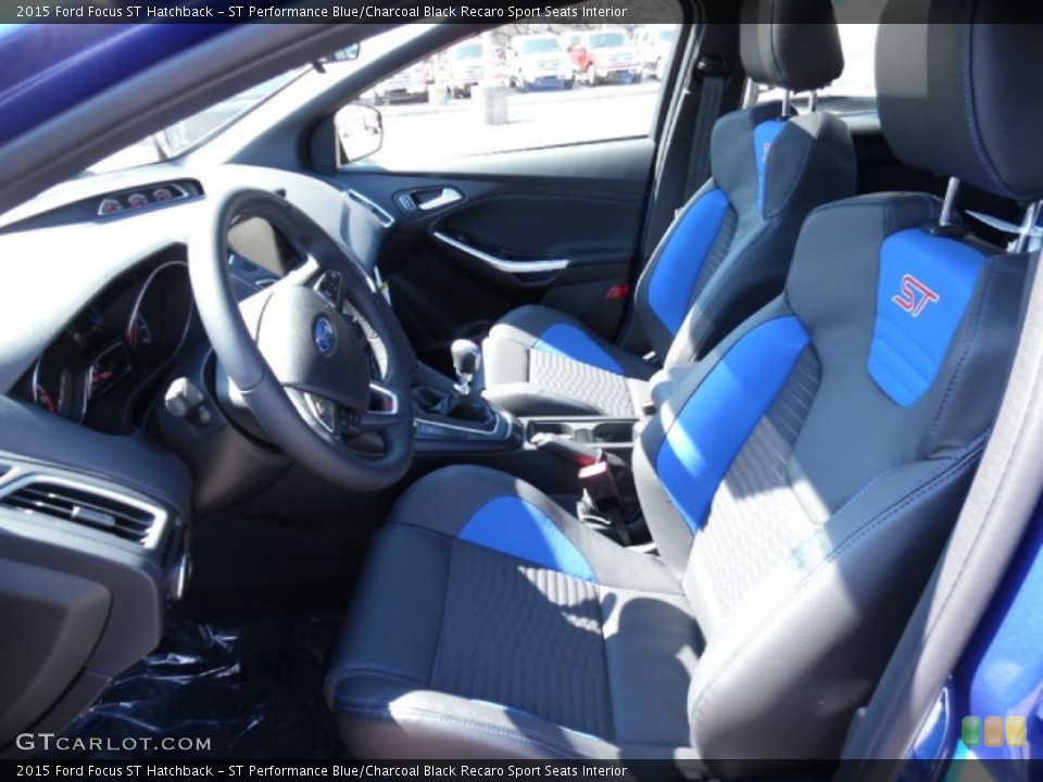 ST Performance Blue/Charcoal Black Recaro Sport Seats 2015 Ford Focus Interiors