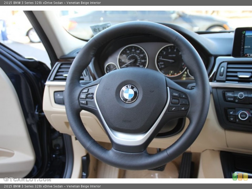 Venetian Beige Interior Steering Wheel for the 2015 BMW 3 Series 328i xDrive Sedan #102480438