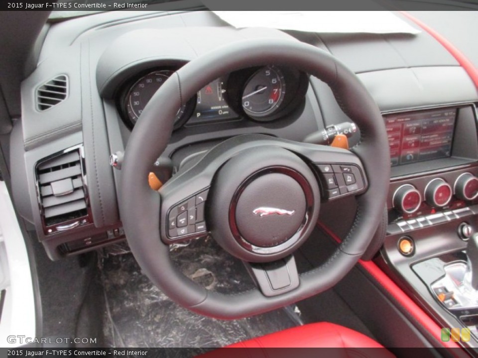 Red Interior Steering Wheel for the 2015 Jaguar F-TYPE S Convertible #102480783