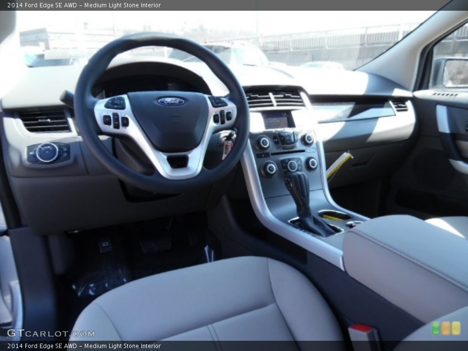 Medium Light Stone Interior Prime Interior for the 2014 Ford Edge SE AWD #102481395