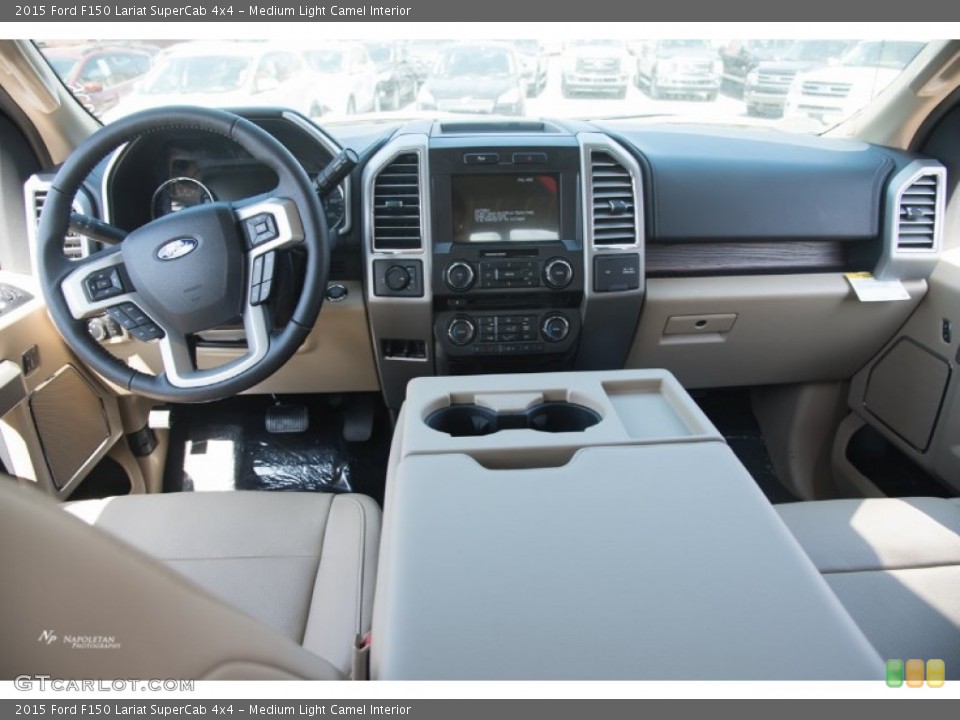 Medium Light Camel Interior Dashboard for the 2015 Ford F150 Lariat SuperCab 4x4 #102491493