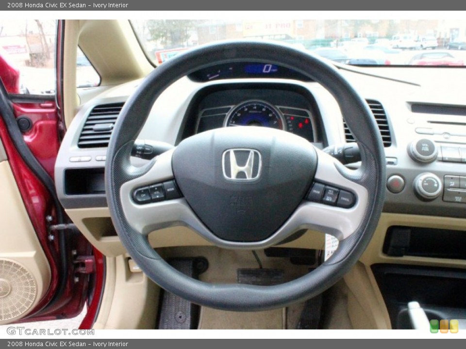 Ivory Interior Steering Wheel for the 2008 Honda Civic EX Sedan #102497701