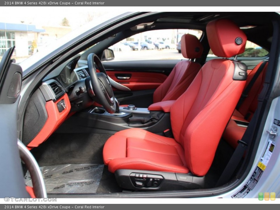 Coral Red Interior Front Seat for the 2014 BMW 4 Series 428i xDrive Coupe #102499422