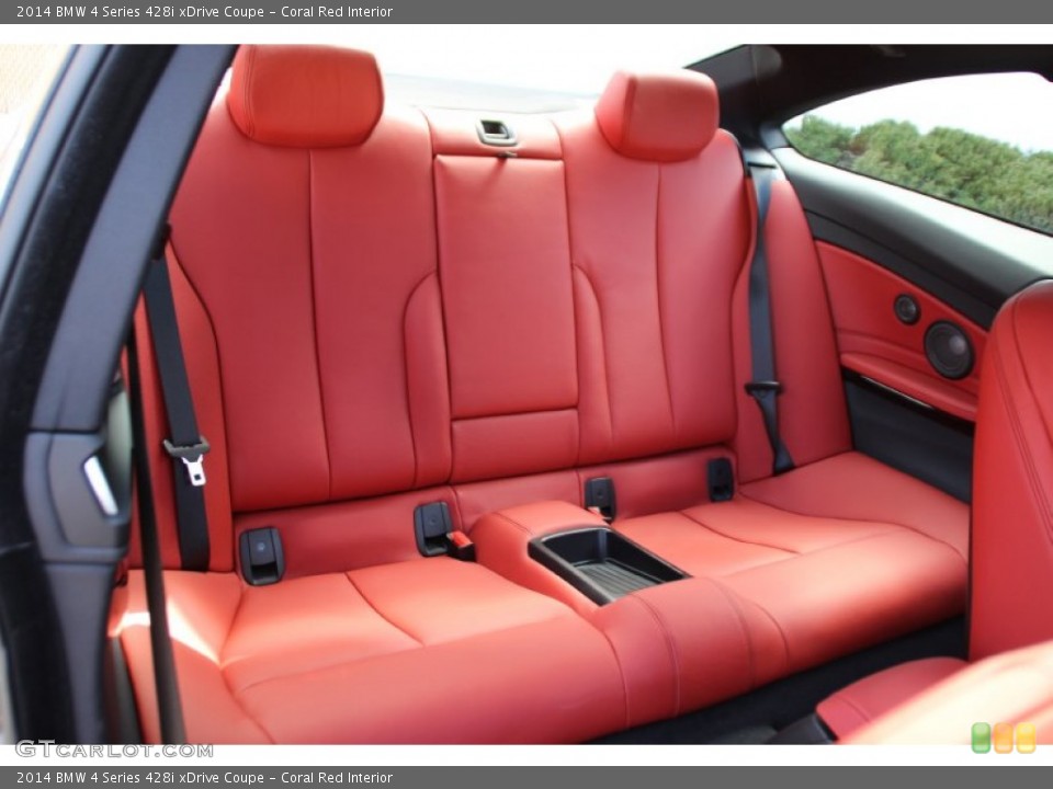 Coral Red Interior Rear Seat for the 2014 BMW 4 Series 428i xDrive Coupe #102499632