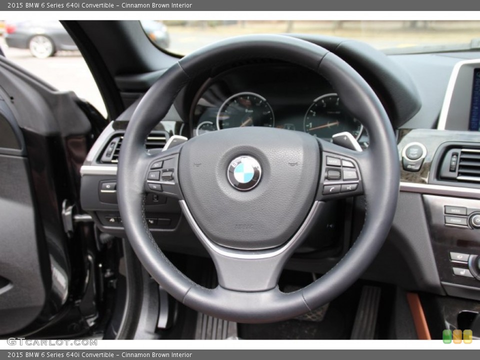 Cinnamon Brown Interior Steering Wheel for the 2015 BMW 6 Series 640i Convertible #102500130