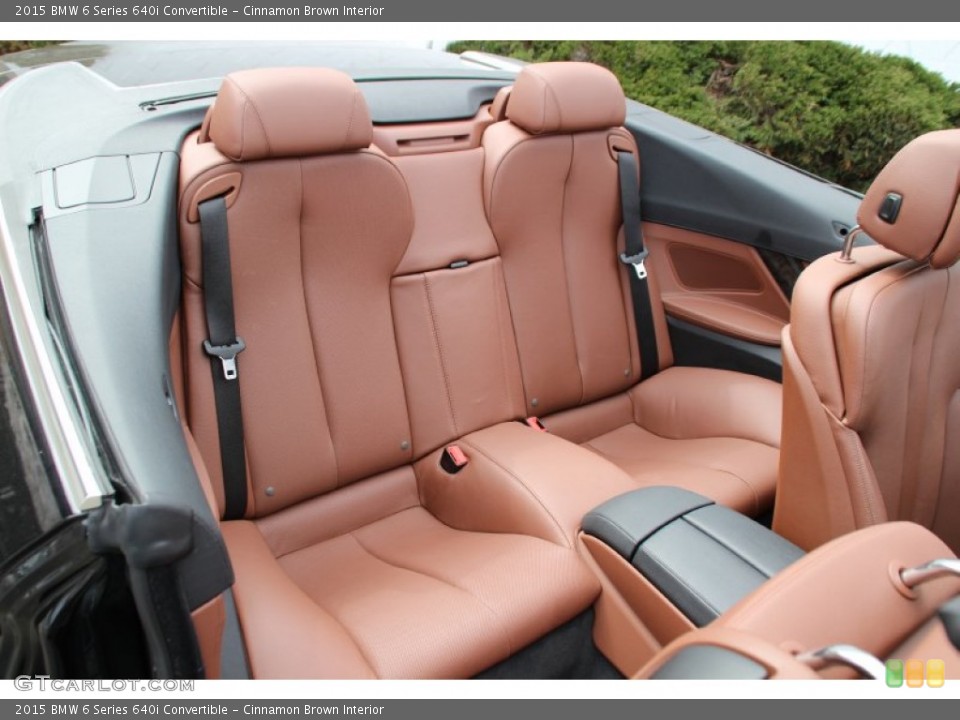 Cinnamon Brown Interior Rear Seat for the 2015 BMW 6 Series 640i Convertible #102500265