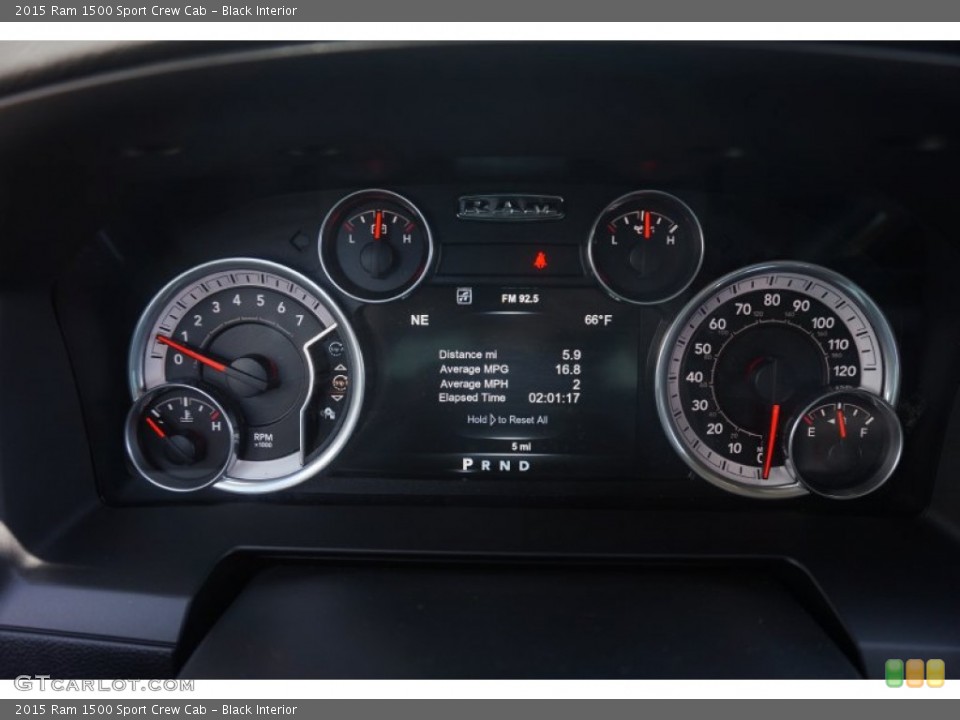 Black Interior Gauges for the 2015 Ram 1500 Sport Crew Cab #102508143